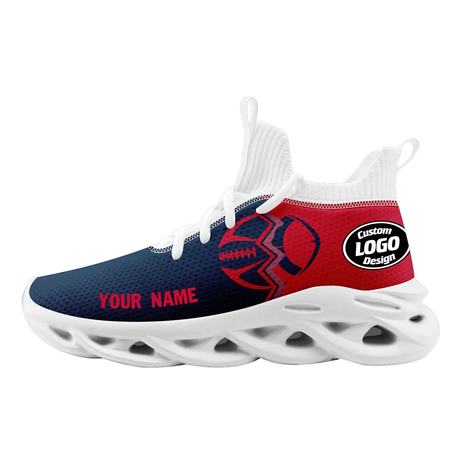 Custom Red Blue Massachusetts MaxSoul Shoes and Hat Combo Offer Personalized Combo ZH-D028017-29