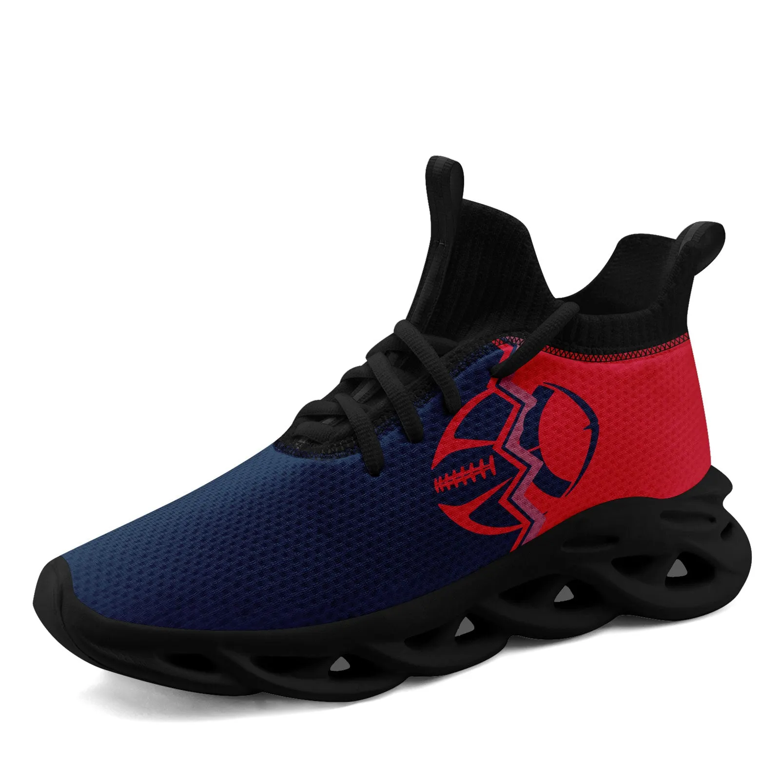 Custom Red Blue Massachusetts MaxSoul Shoes and Hat Combo Offer Personalized Combo ZH-D028017-29