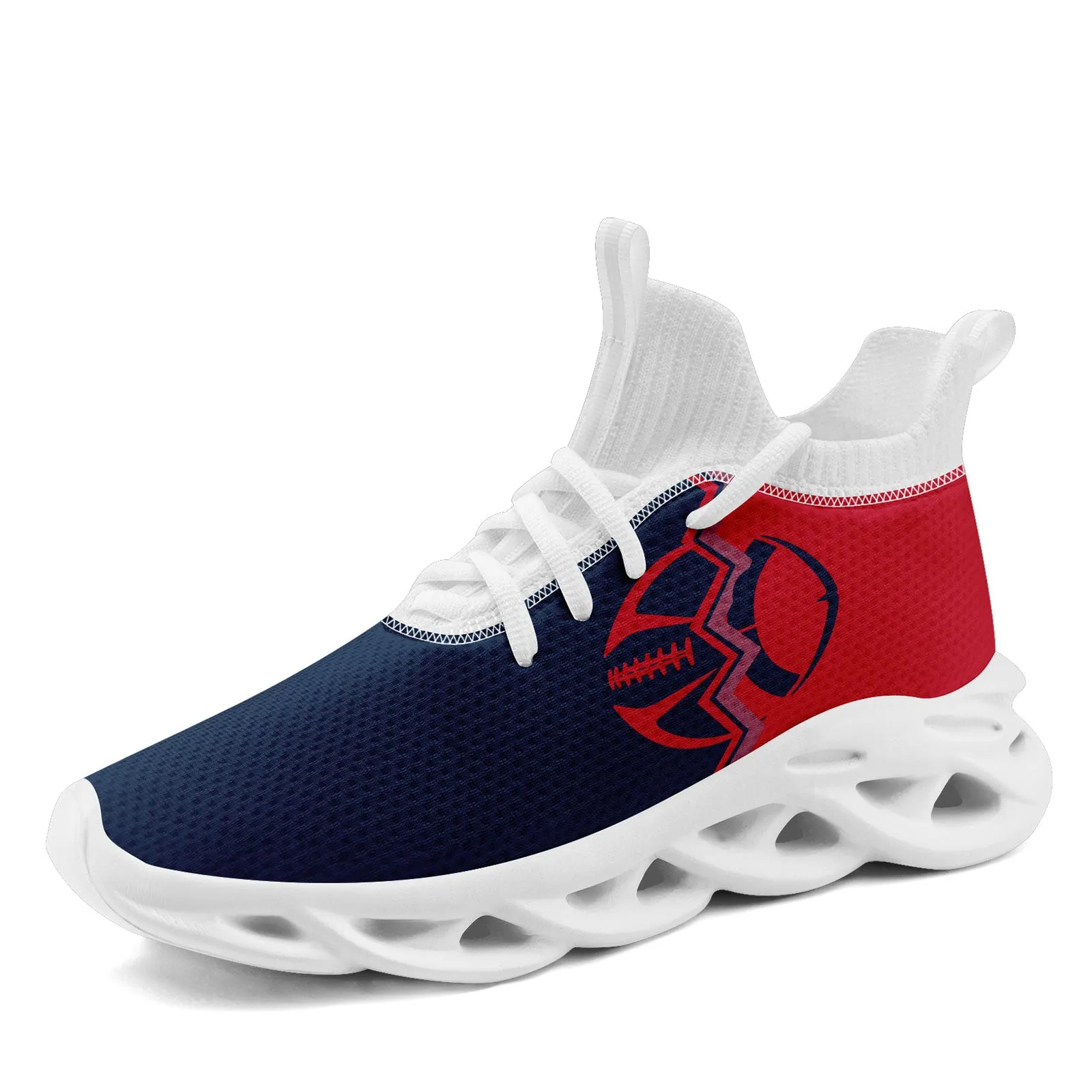 Custom Red Blue Massachusetts MaxSoul Shoes and Hat Combo Offer Personalized Combo ZH-D028017-29