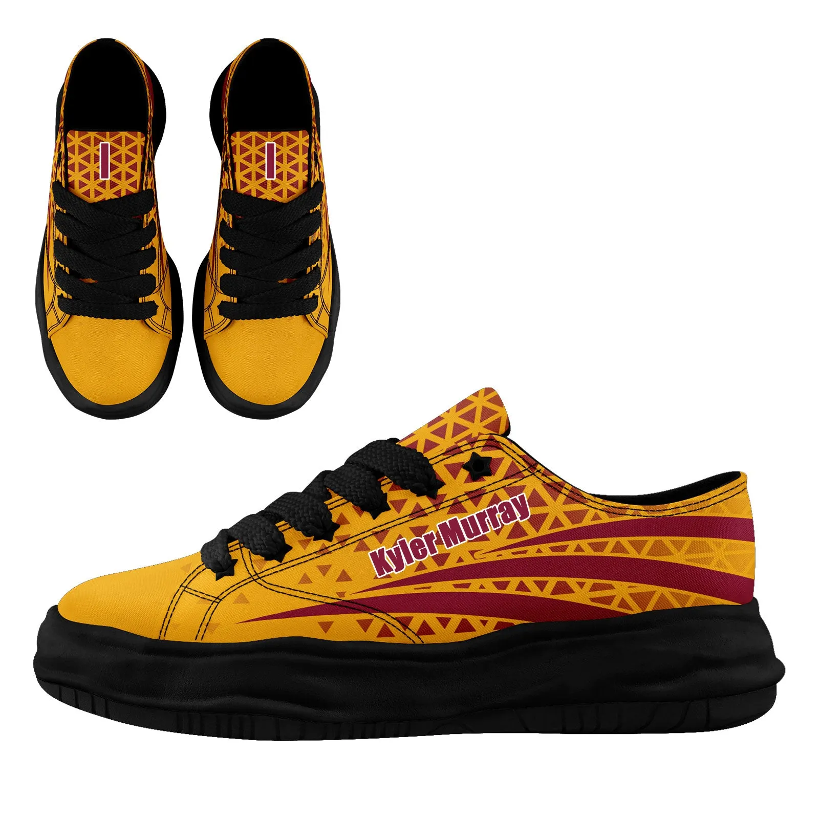 Custom Red Yellow Arizona Shoes Personalized Sneaker FN038-D023003-1