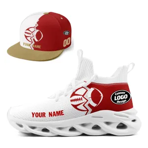 Custom White Red California MaxSoul Shoes and Hat Combo Offer Personalized Combo ZH-D028017-13