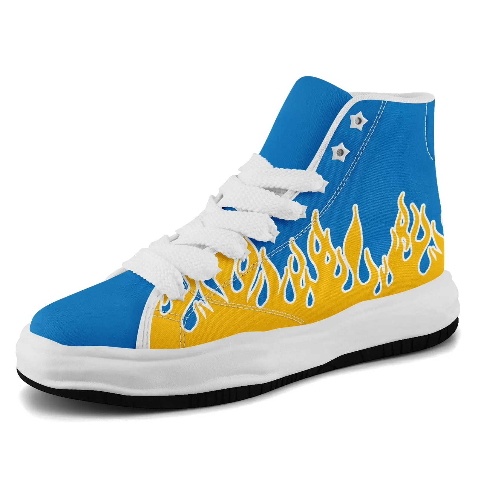 Custom Yellow Blue Los Angeles Firesoul Shoes Personalized Sneaker FN039-D020272-22