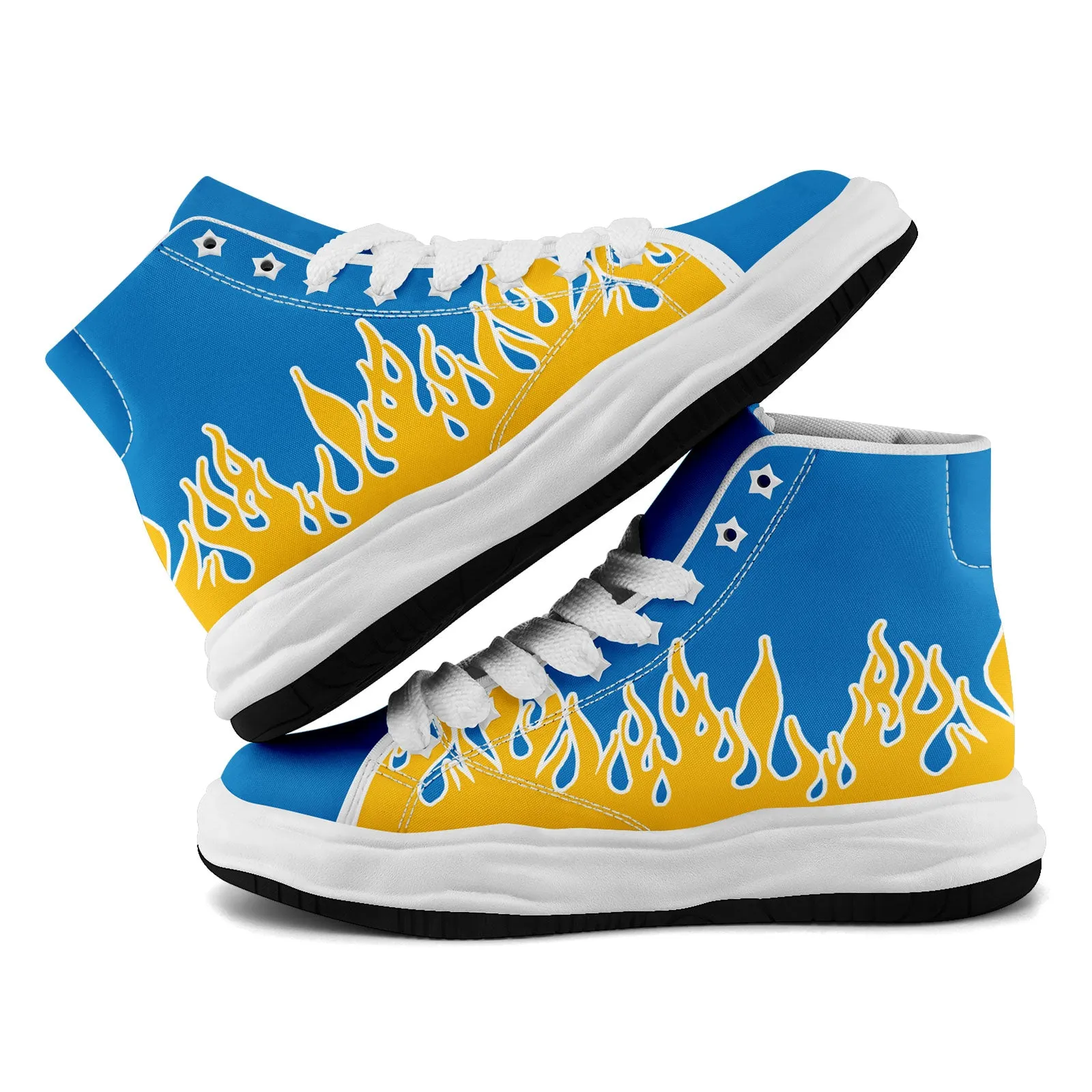 Custom Yellow Blue Los Angeles Firesoul Shoes Personalized Sneaker FN039-D020272-22