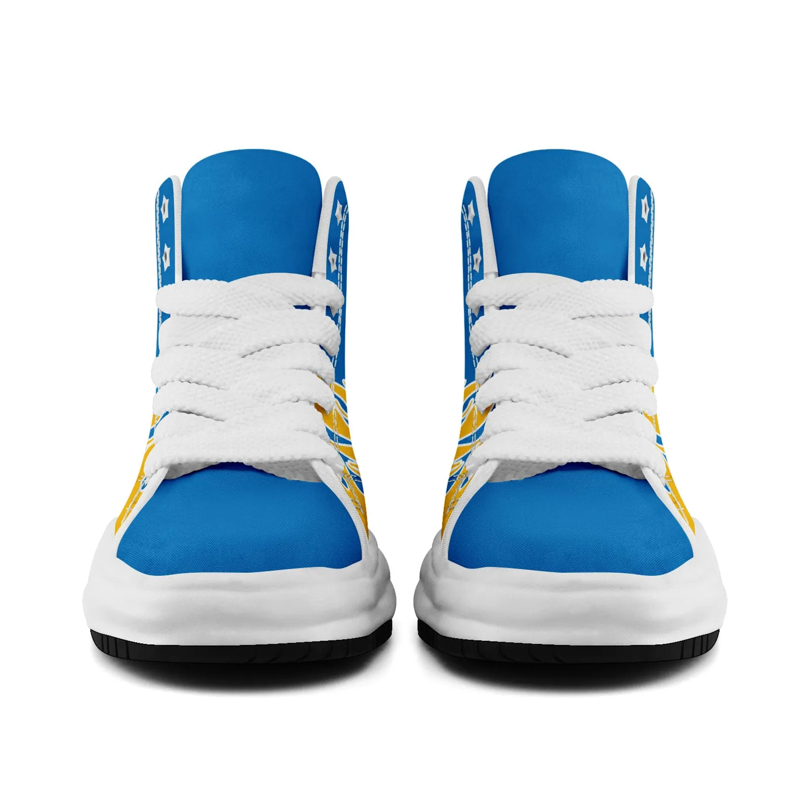 Custom Yellow Blue Los Angeles Firesoul Shoes Personalized Sneaker FN039-D020272-22