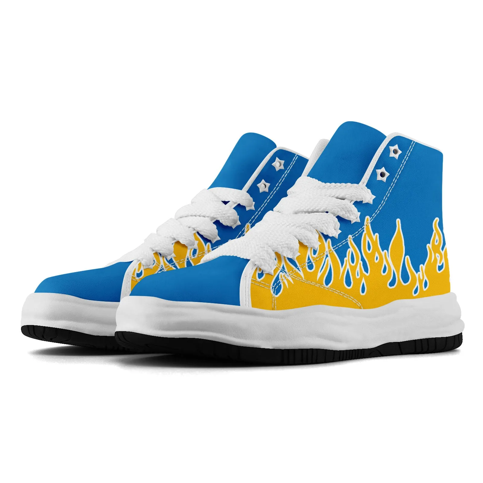 Custom Yellow Blue Los Angeles Firesoul Shoes Personalized Sneaker FN039-D020272-22