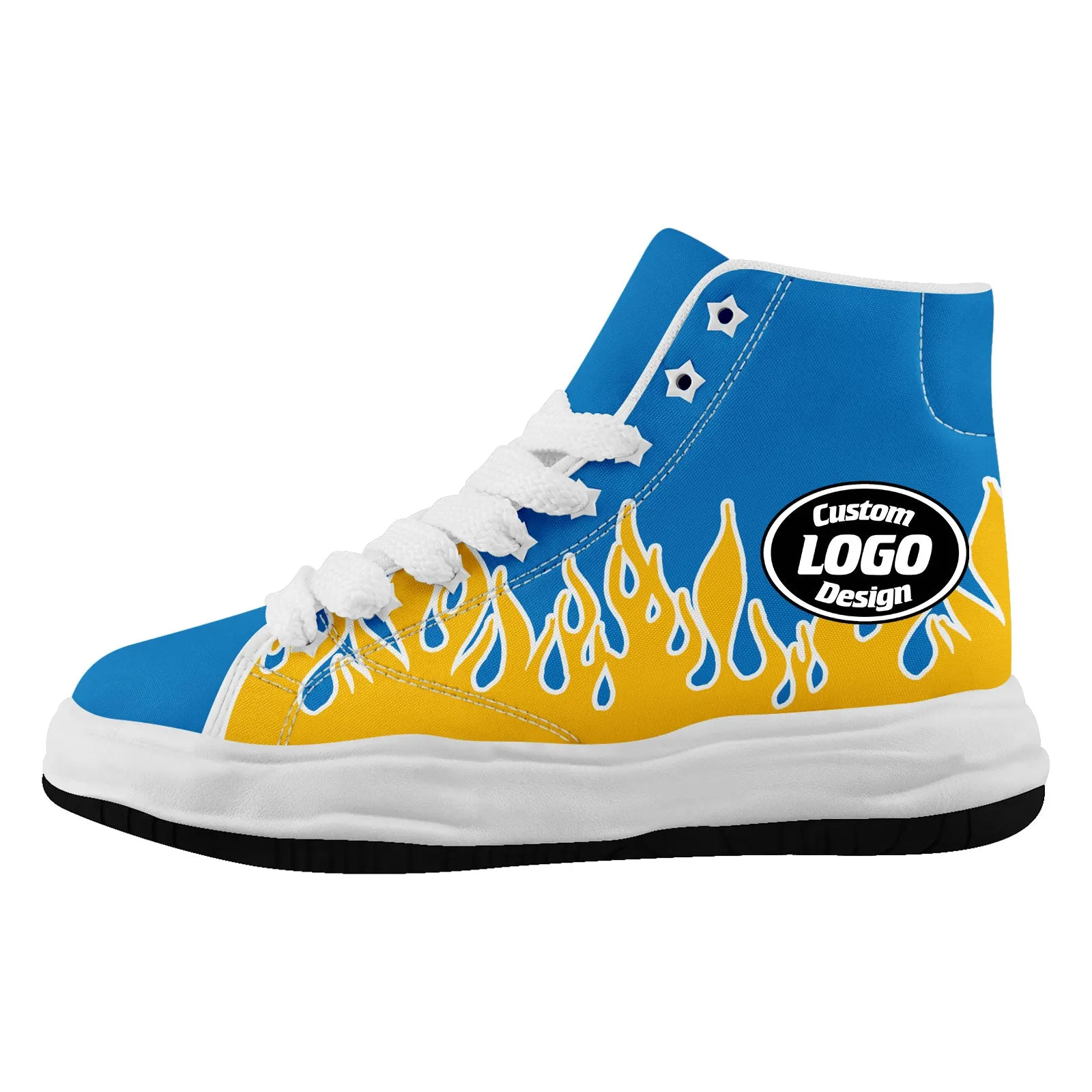 Custom Yellow Blue Los Angeles Firesoul Shoes Personalized Sneaker FN039-D020272-22