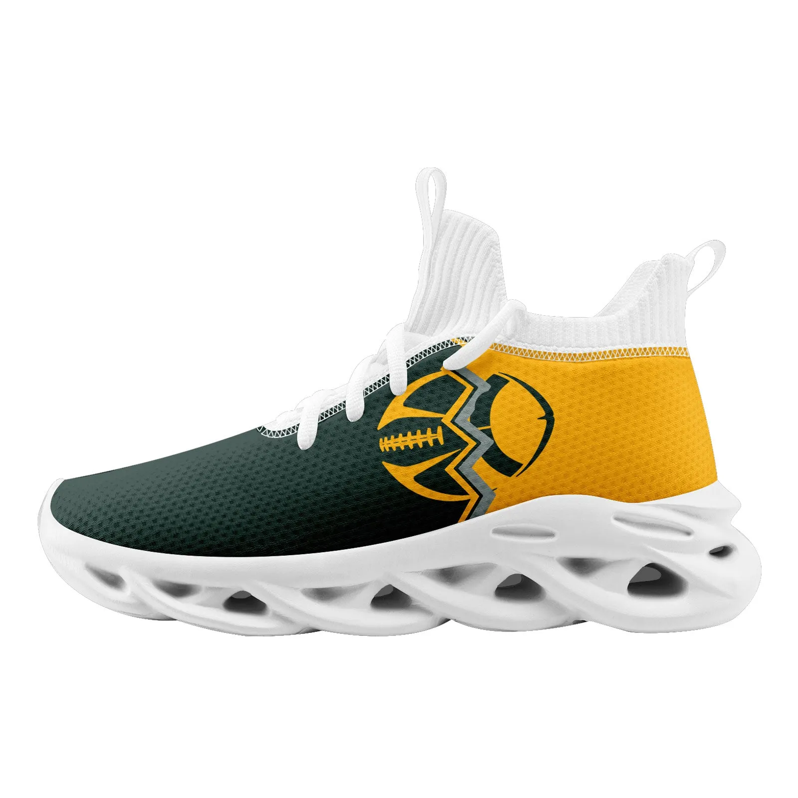 Custom Yellow Green Wisconsin MaxSoul Shoes and Hat Combo Offer Personalized Combo ZH-D028017-7