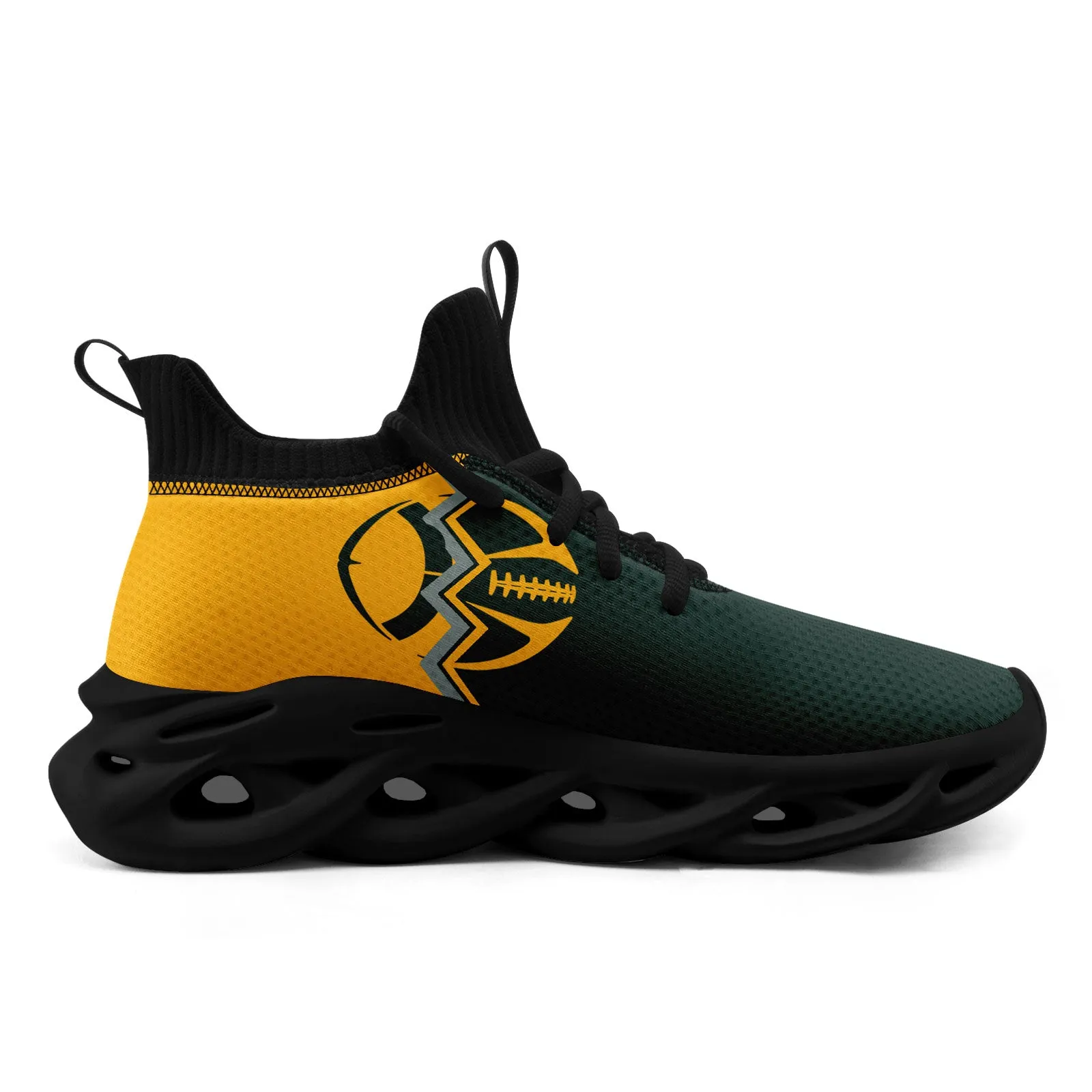 Custom Yellow Green Wisconsin MaxSoul Shoes and Hat Combo Offer Personalized Combo ZH-D028017-7