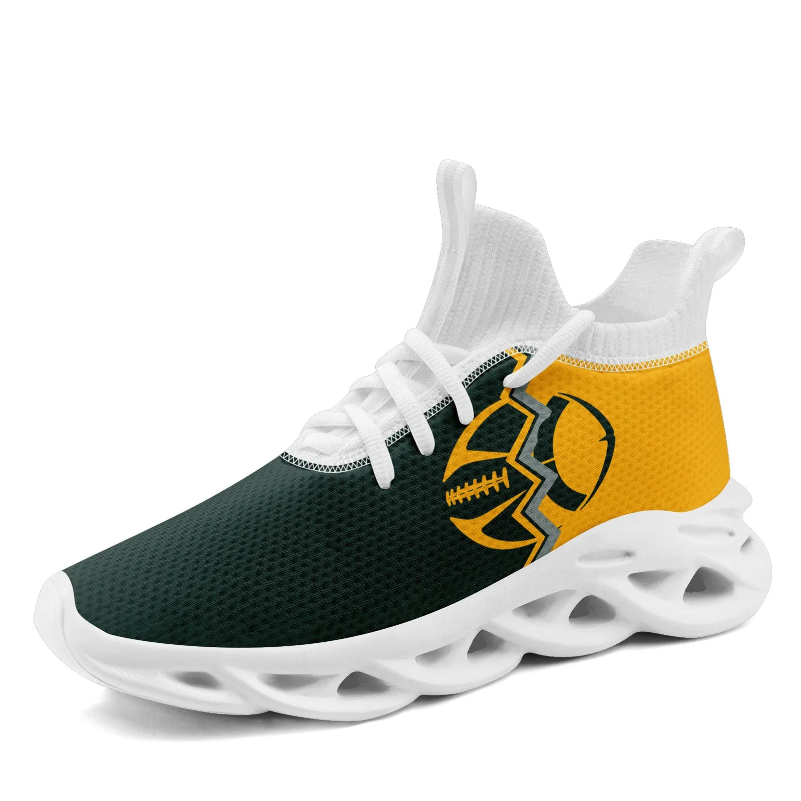 Custom Yellow Green Wisconsin MaxSoul Shoes and Hat Combo Offer Personalized Combo ZH-D028017-7