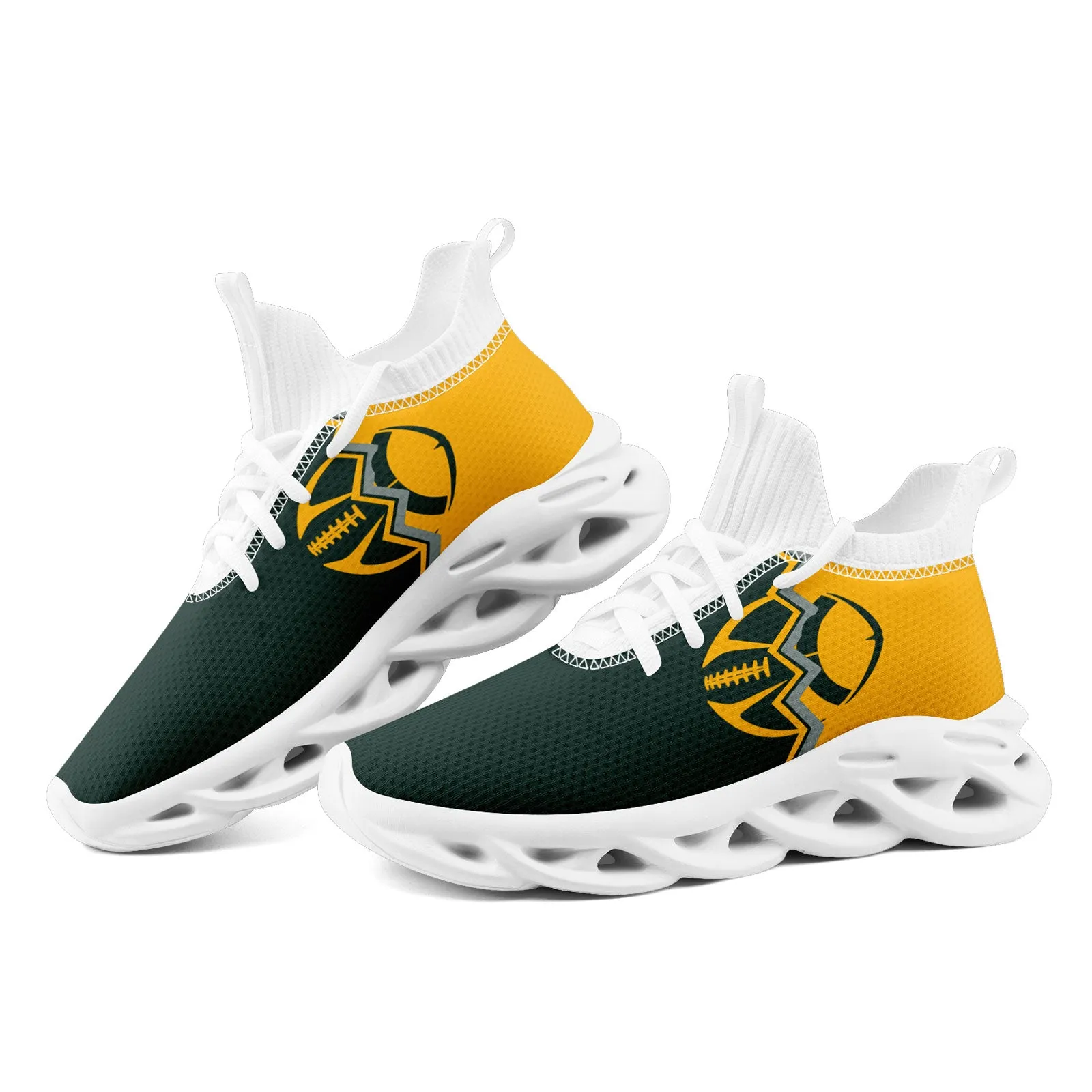 Custom Yellow Green Wisconsin MaxSoul Shoes and Hat Combo Offer Personalized Combo ZH-D028017-7