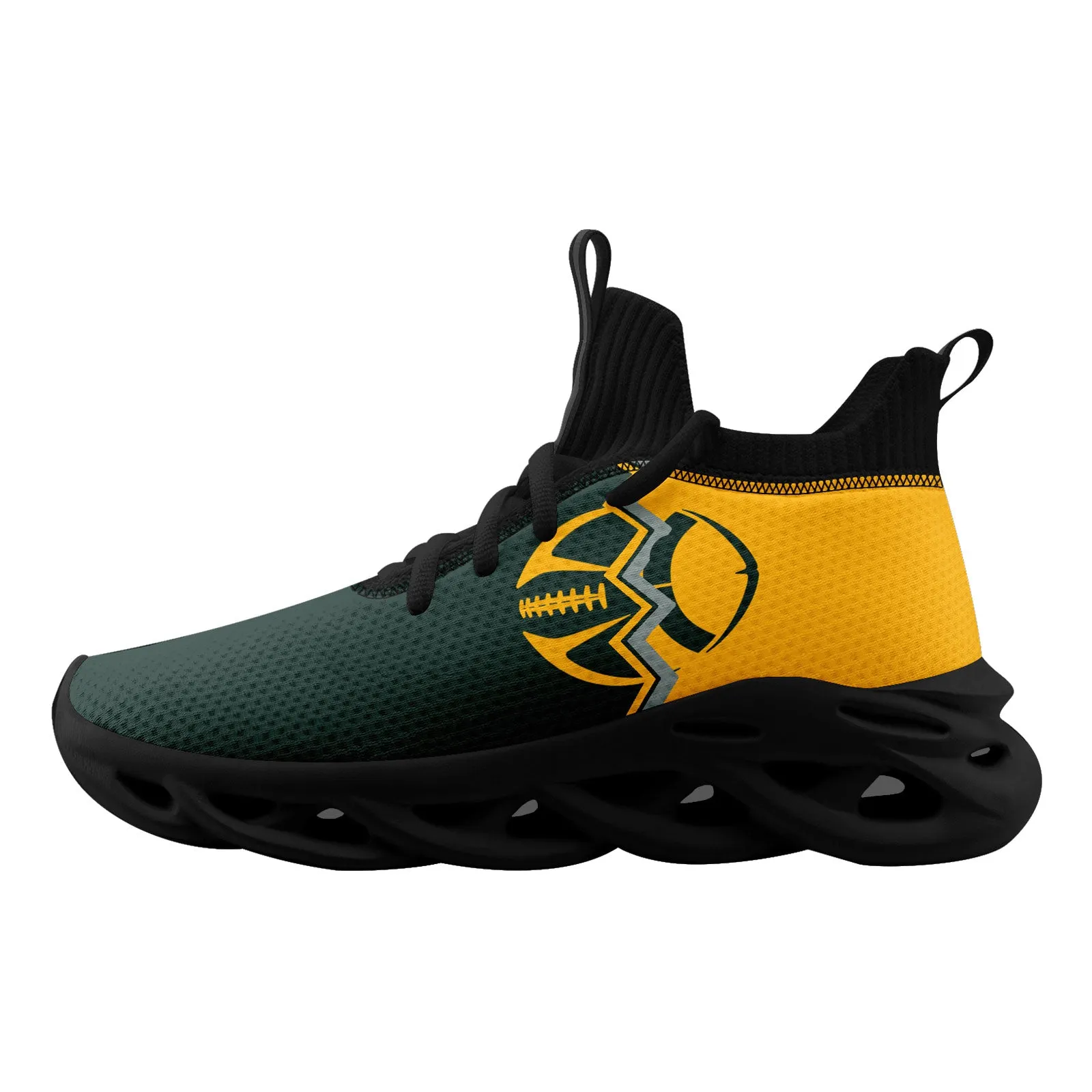 Custom Yellow Green Wisconsin MaxSoul Shoes and Hat Combo Offer Personalized Combo ZH-D028017-7