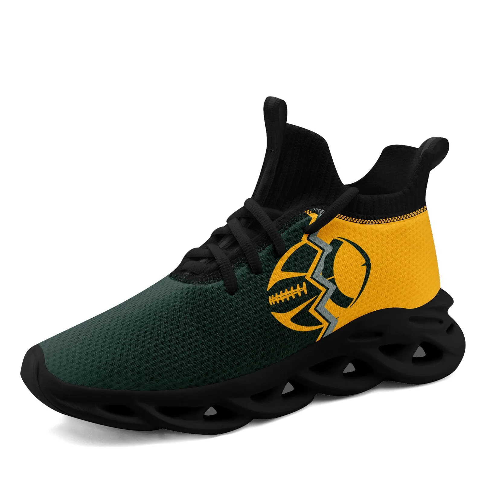 Custom Yellow Green Wisconsin MaxSoul Shoes and Hat Combo Offer Personalized Combo ZH-D028017-7