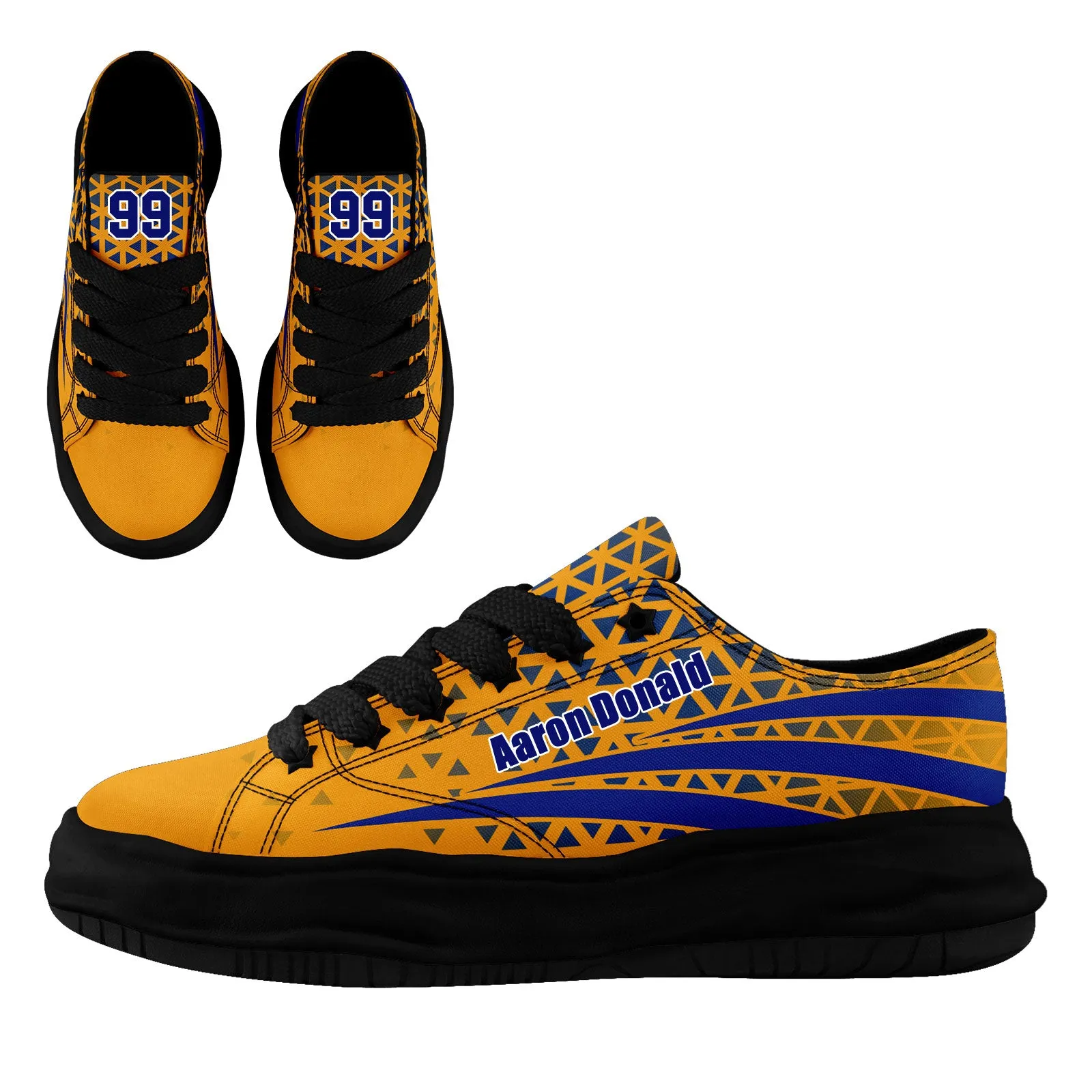 Custom Yellow White California Shoes Personalized Sneaker FN038-D023003-15