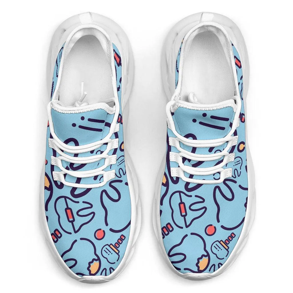 Dentist Blue Tooth Sneakers - White