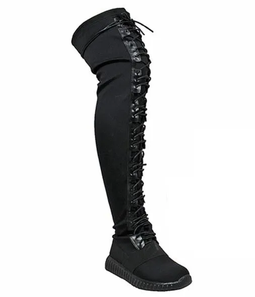 DESIRE BLACK SNEAKER BOOT