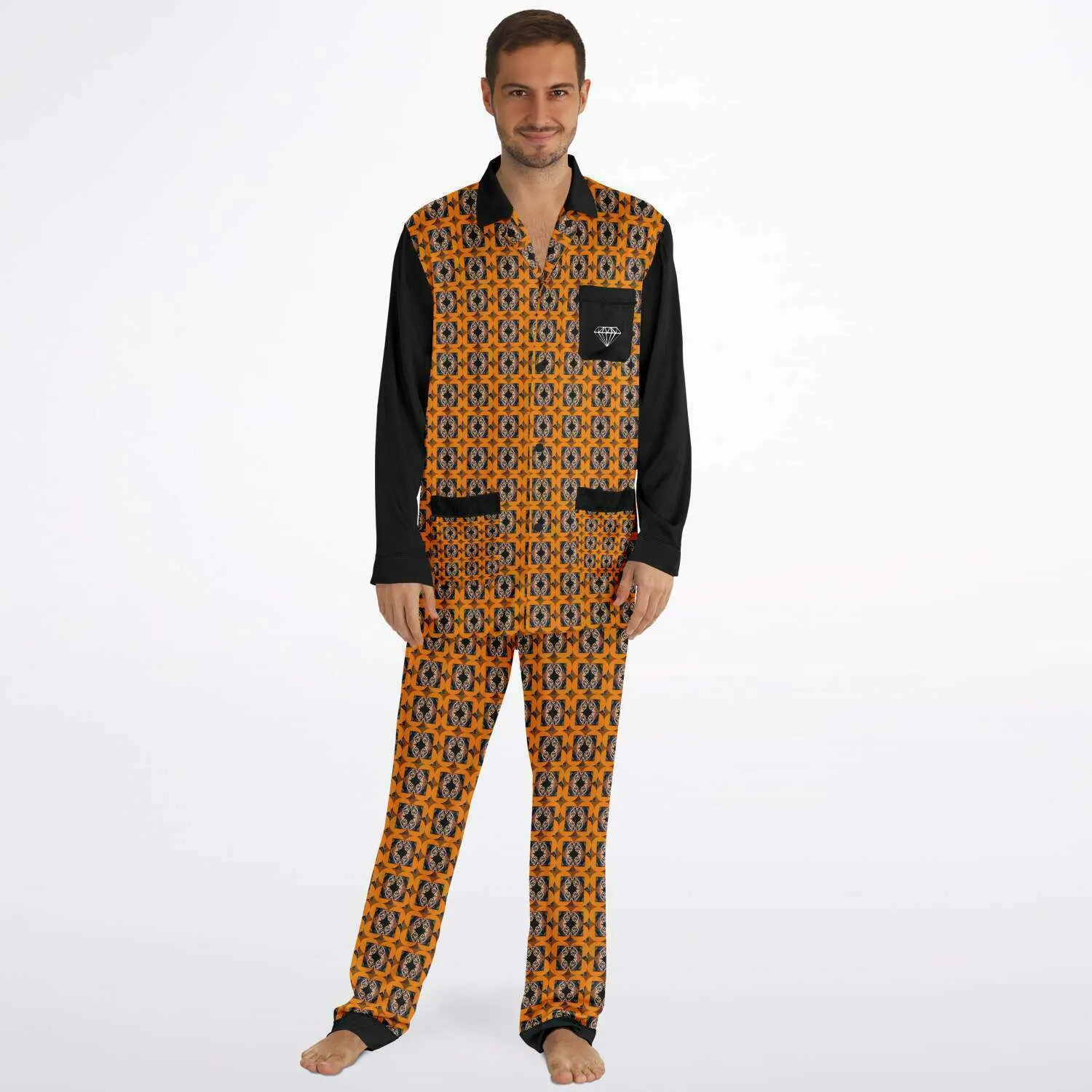 Diamond Sun Men's Satin Pajamas