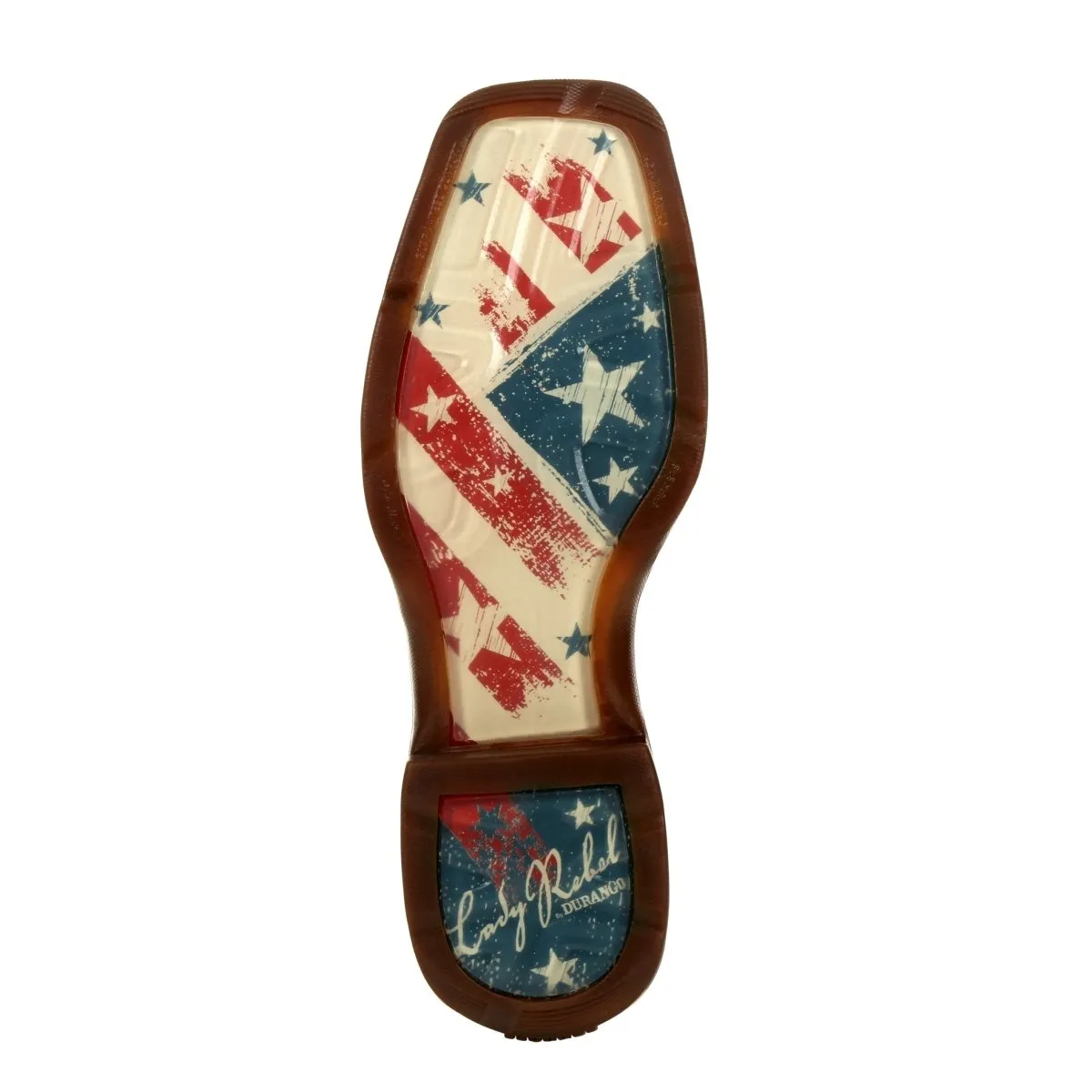 Durango Lady Rebel Women's Distressed Flag Embroidery Western Boots Drd0394 In Bay Brown And White