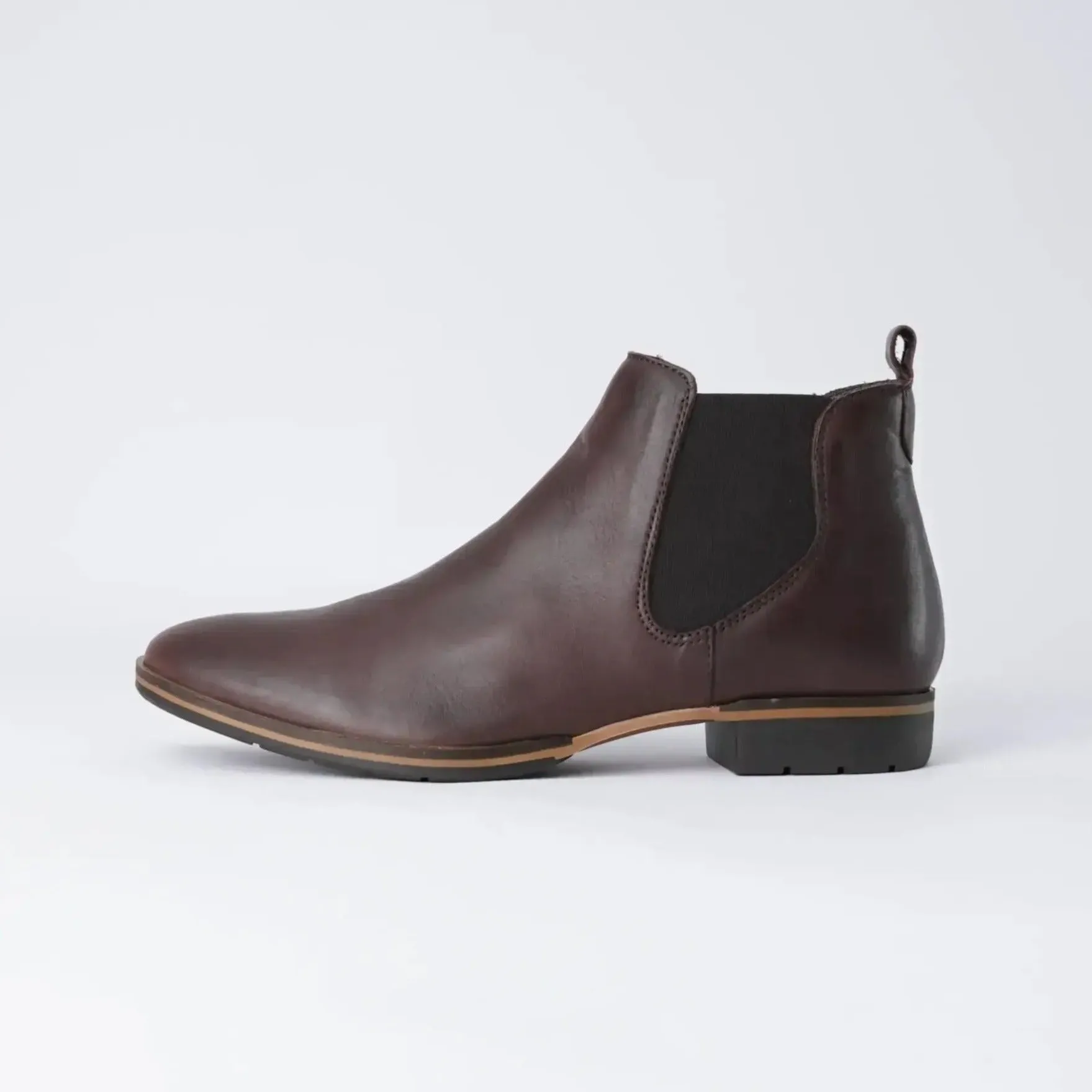 Gala Chestnut Leather Ankle Boots