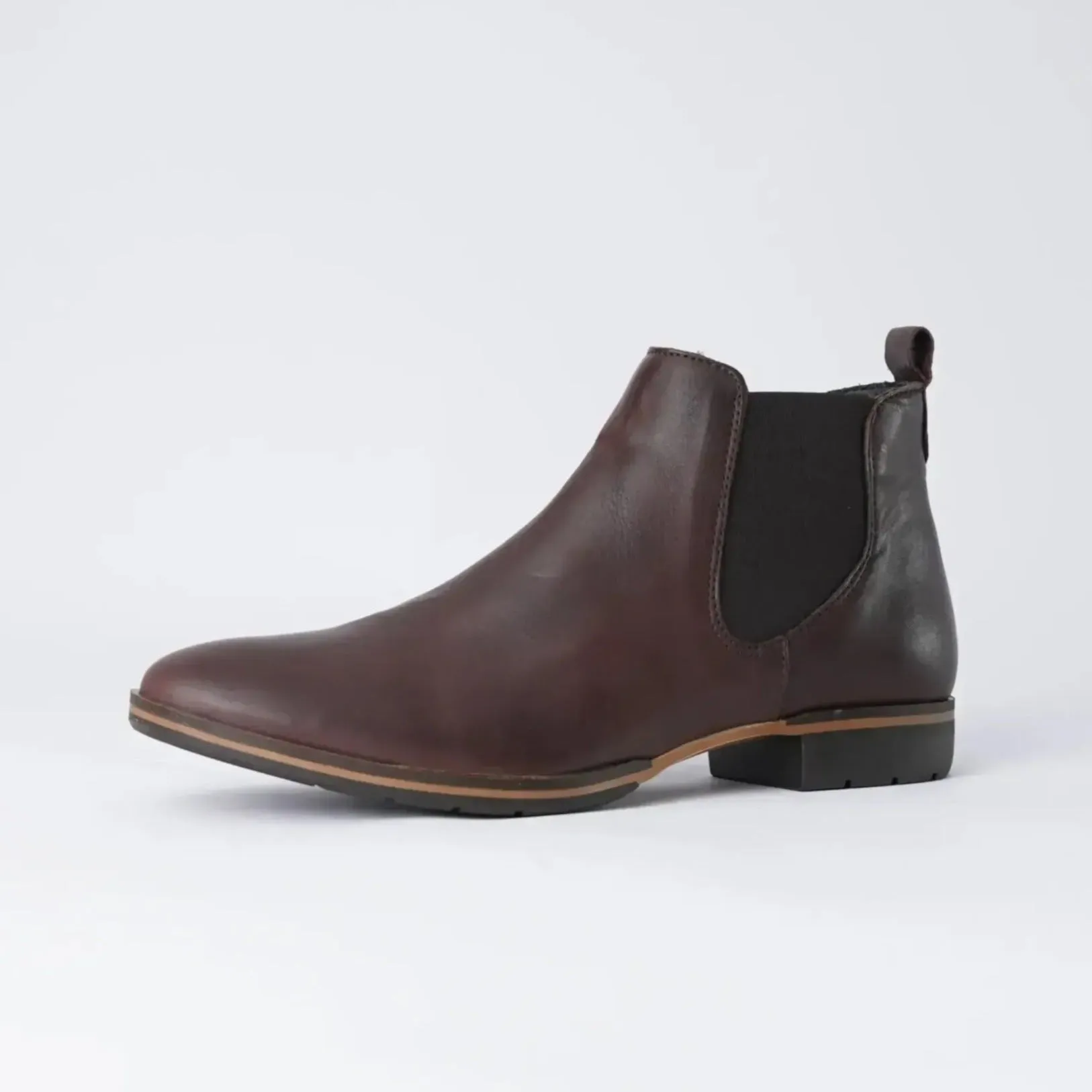 Gala Chestnut Leather Ankle Boots