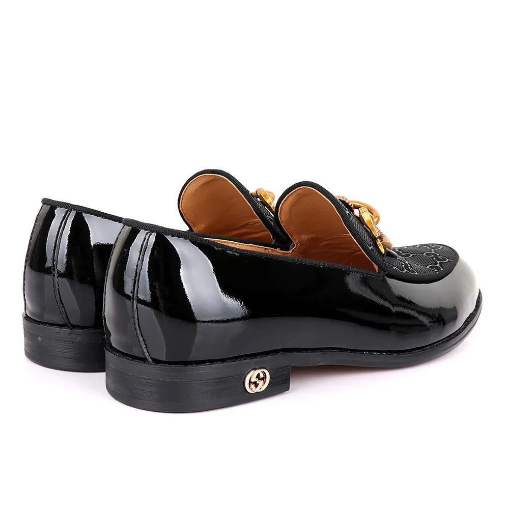 Gc Luxury Horse Lock Black Wetlips Leather Shoe