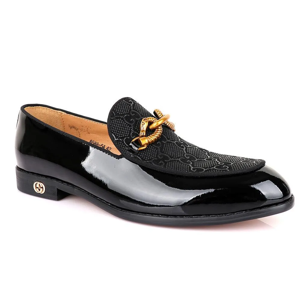 Gc Luxury Horse Lock Black Wetlips Leather Shoe