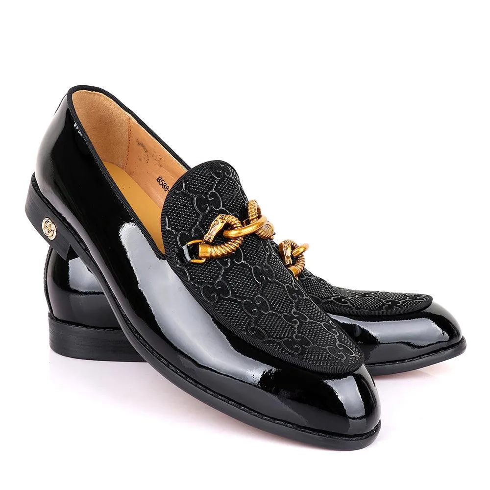 Gc Luxury Horse Lock Black Wetlips Leather Shoe