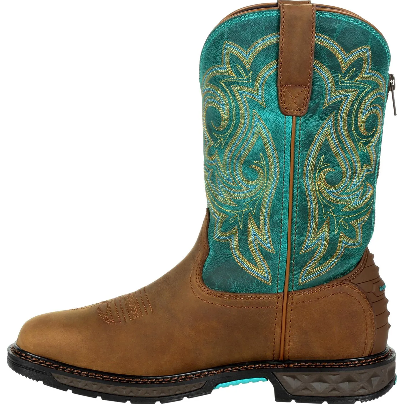 Georgia | Women's Carbo-Tec LT Waterproof Pull-On Boot | Brown / Teal