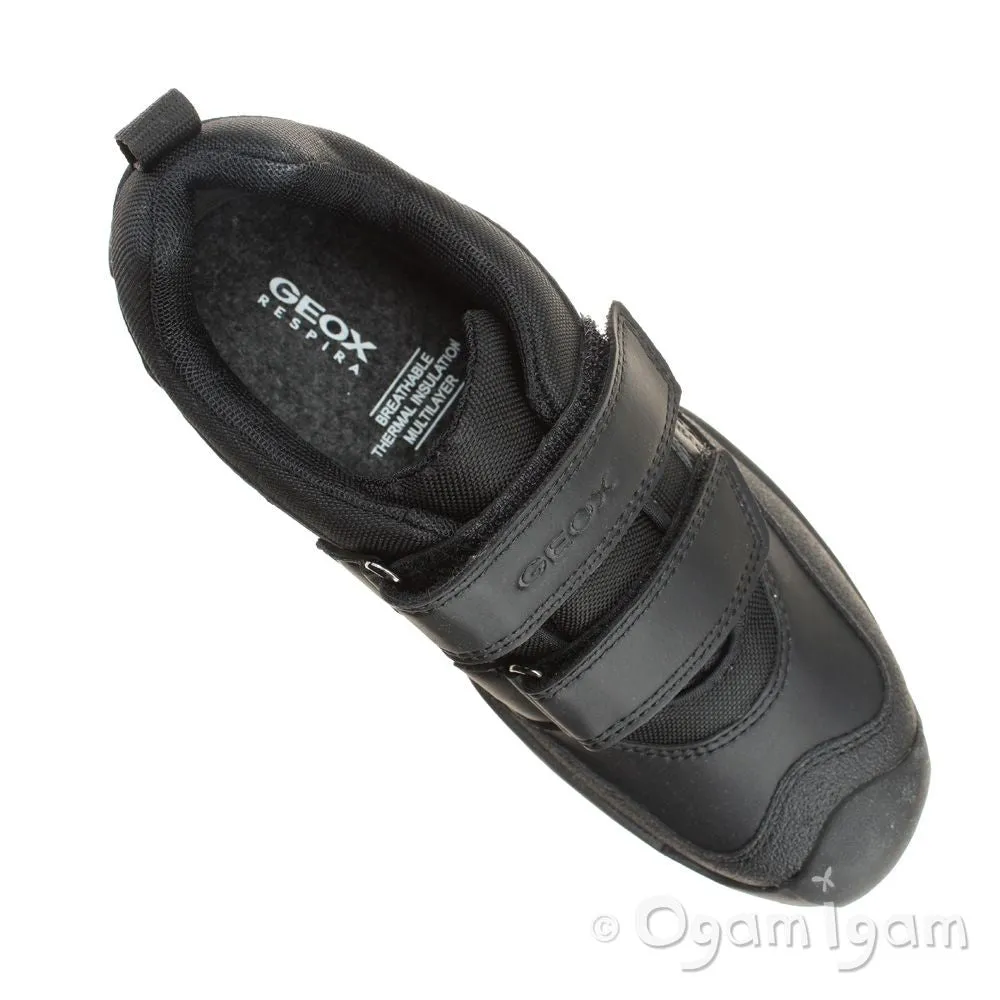 Geox Savage Boys Black Waterproof School Shoe