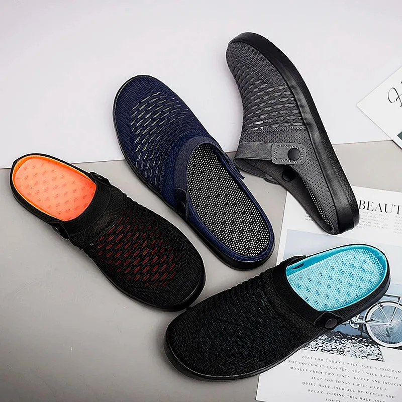 Hnzxzm Casual Breathable Men Sandals Summer Outdoor Lightweight Fashion Slippers New Arrivals Slip-on Male Mesh Beach Shoes for Male