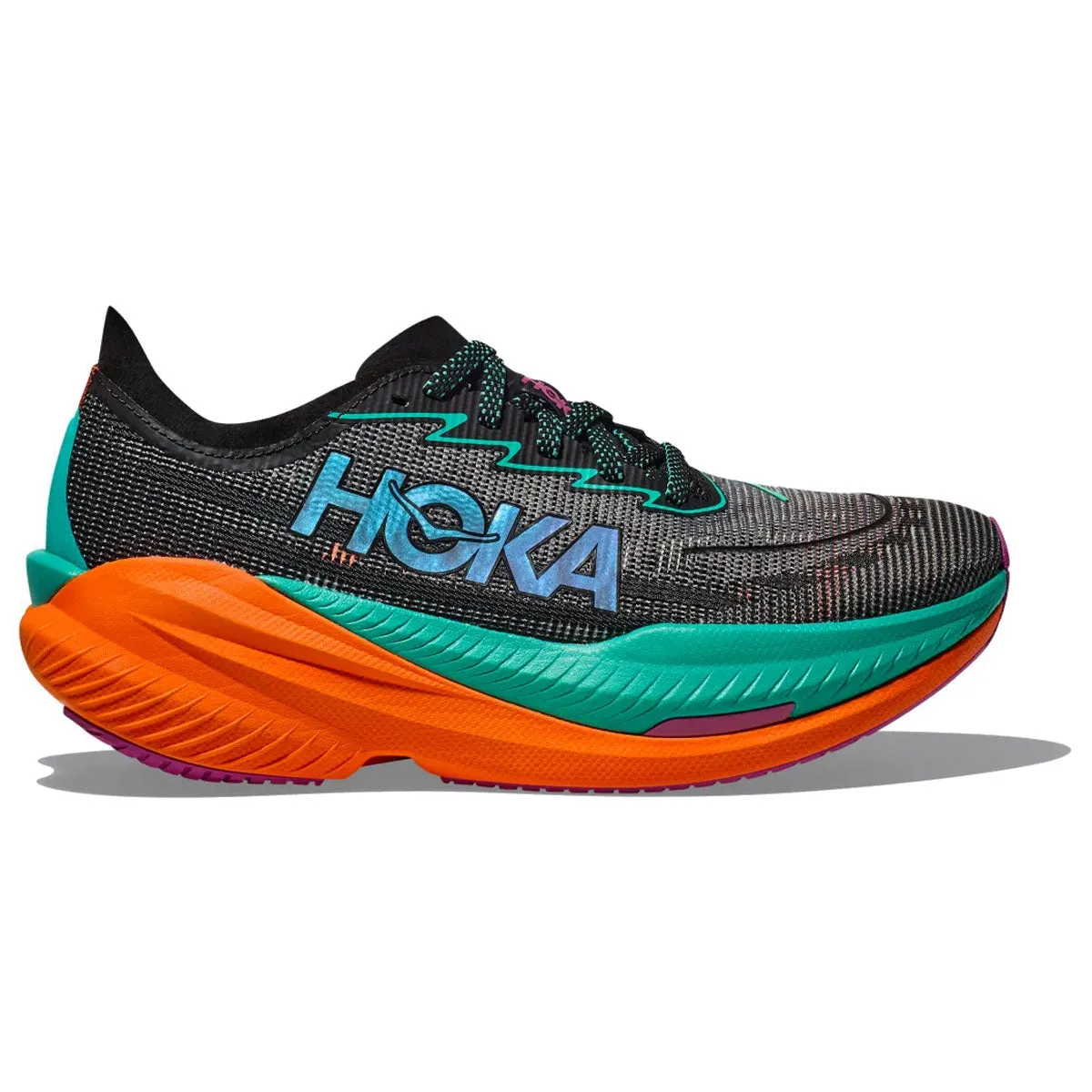 Hoka Mach X 2 Running Shoes - Mens - Black/Electric Aqua