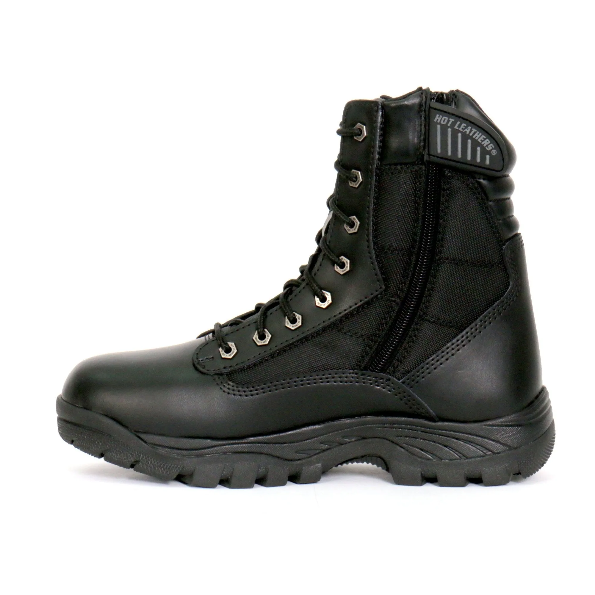 Hot Leathers BTM1012 Men's Black Leather Swat Style Lace Up Boots with