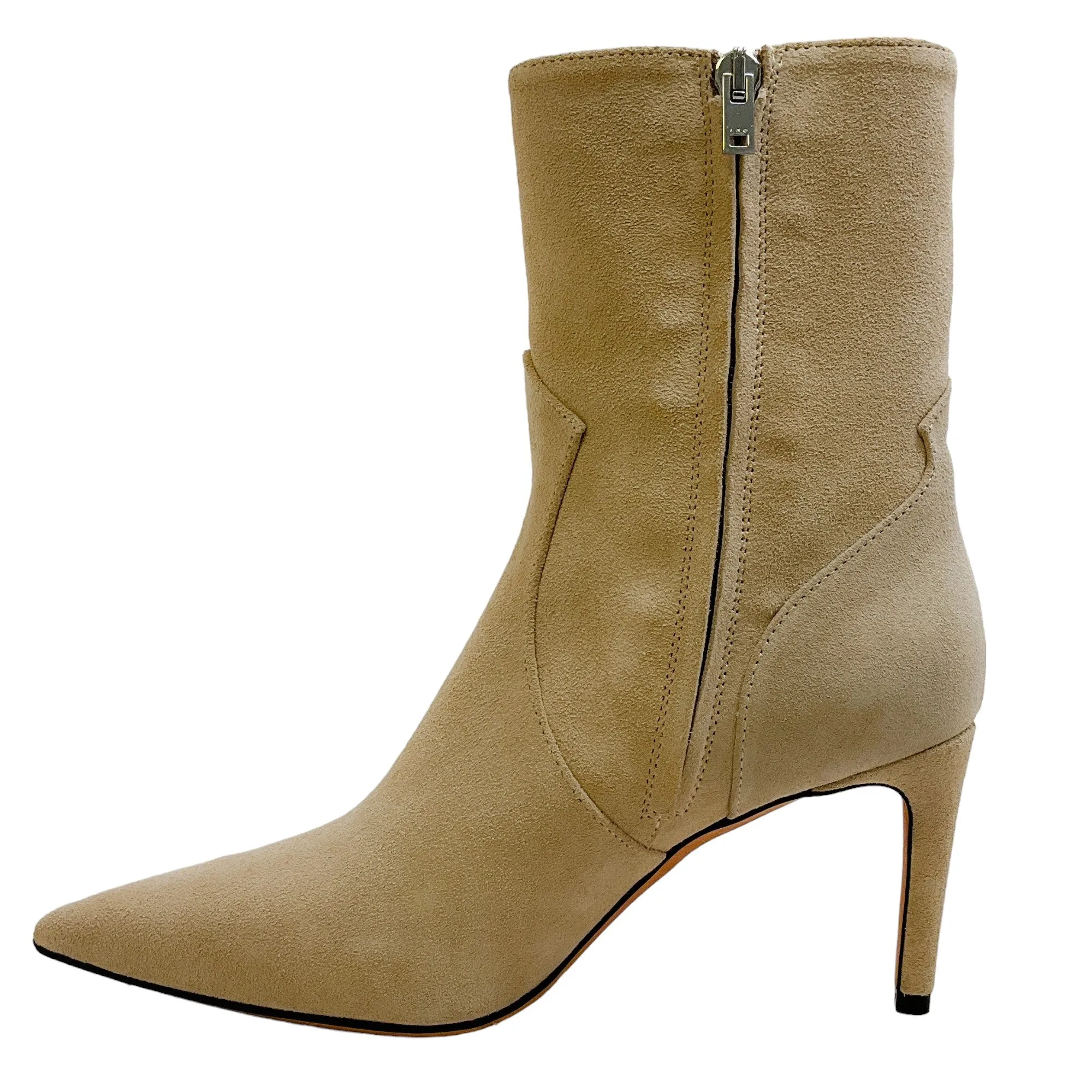 Iro Light Beige Suede Booties