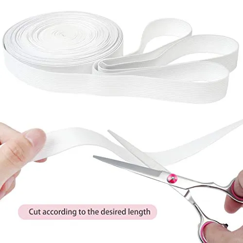 KELYDI 2cm Wide Flat Elastic Bands for Sewing Waistbands Handmade DIY Craft Clothing Shoes and Hats Accessories (White, 10 M)