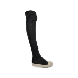 Knee High Stocking Sneaker Boots in Black/Milk