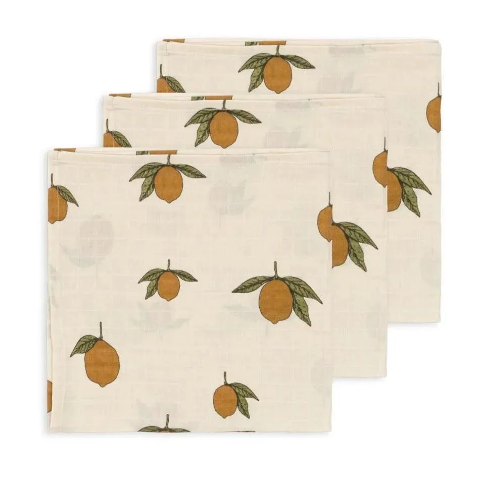 Konges Sløjd: 3 Pack Muslin Set - Mon Grand Citron