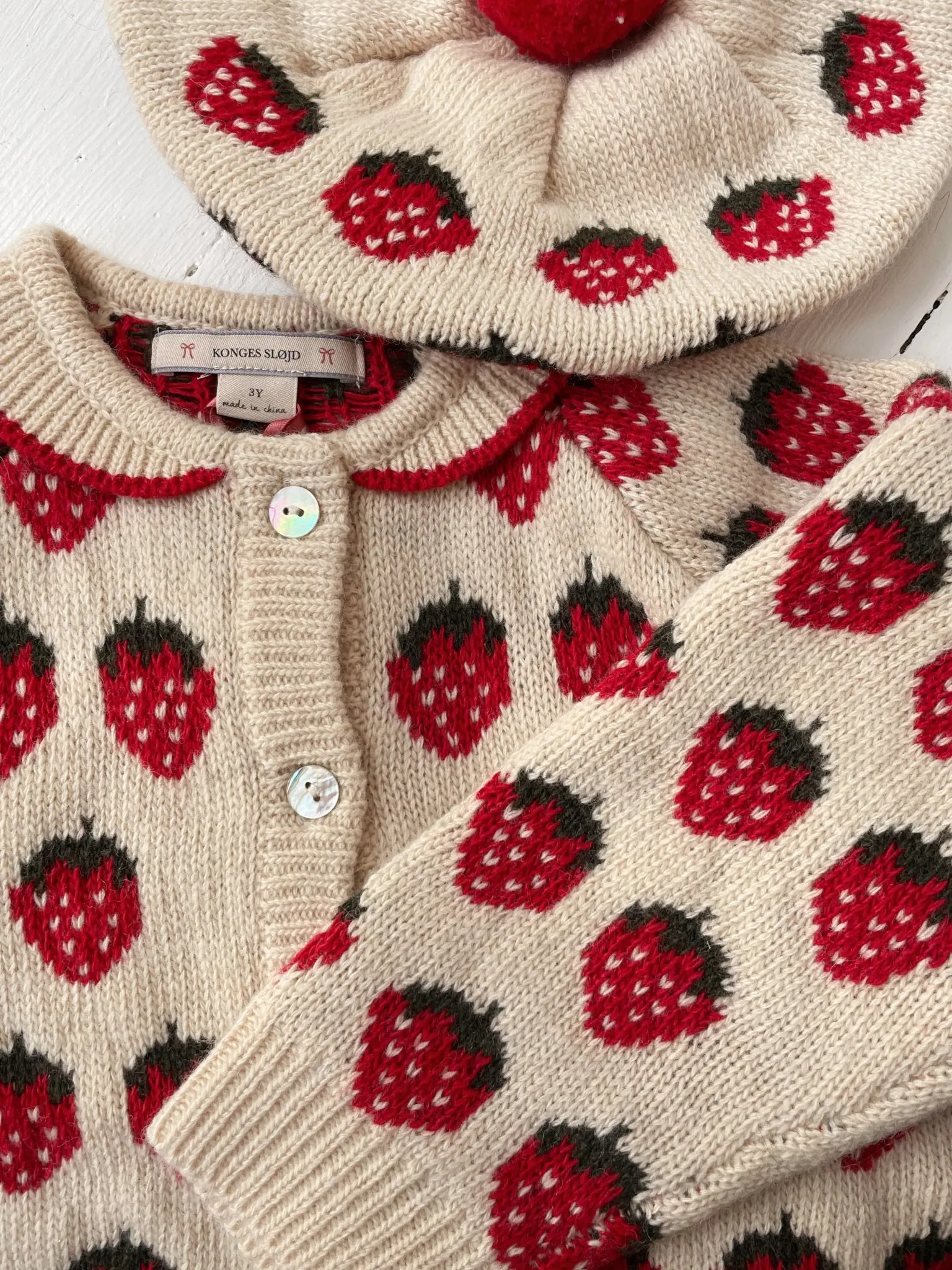 Konges Sløjd: Belou Knit Beret - Strawberry