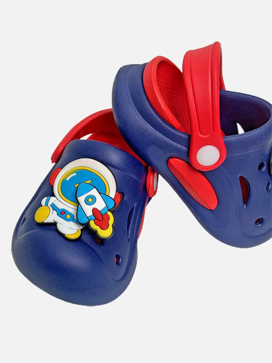 Little Surprise Box Blue & Red spinning rocket Slip on Clogs/Footwear for Toddlers & Kids