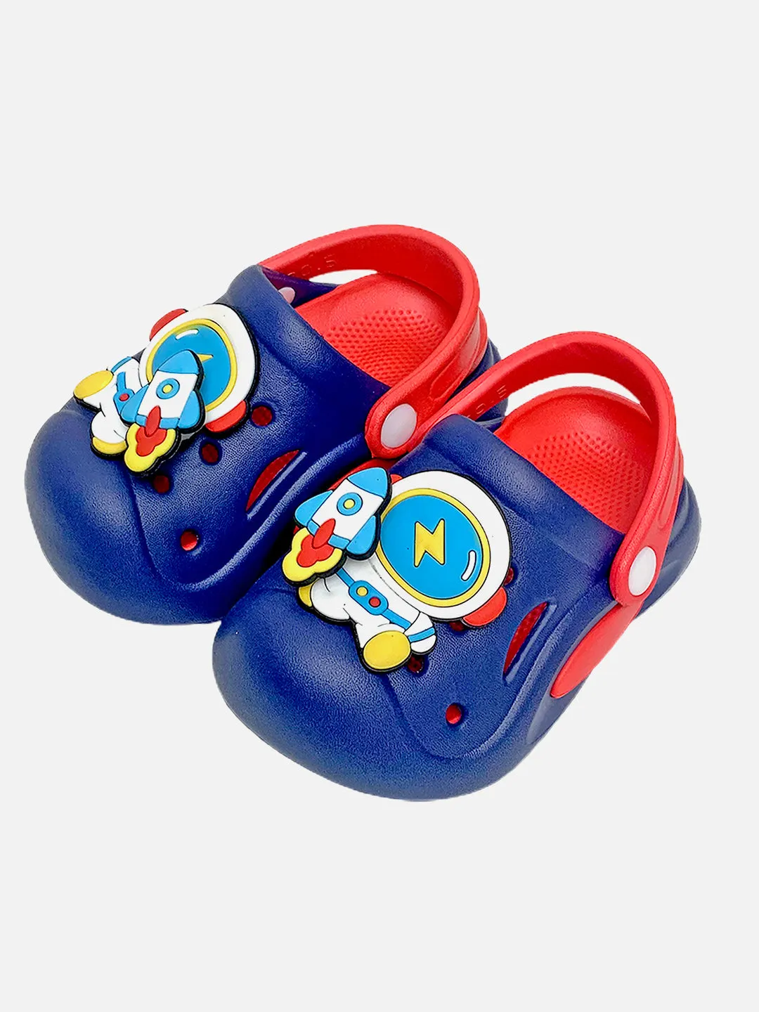 Little Surprise Box Blue & Red spinning rocket Slip on Clogs/Footwear for Toddlers & Kids