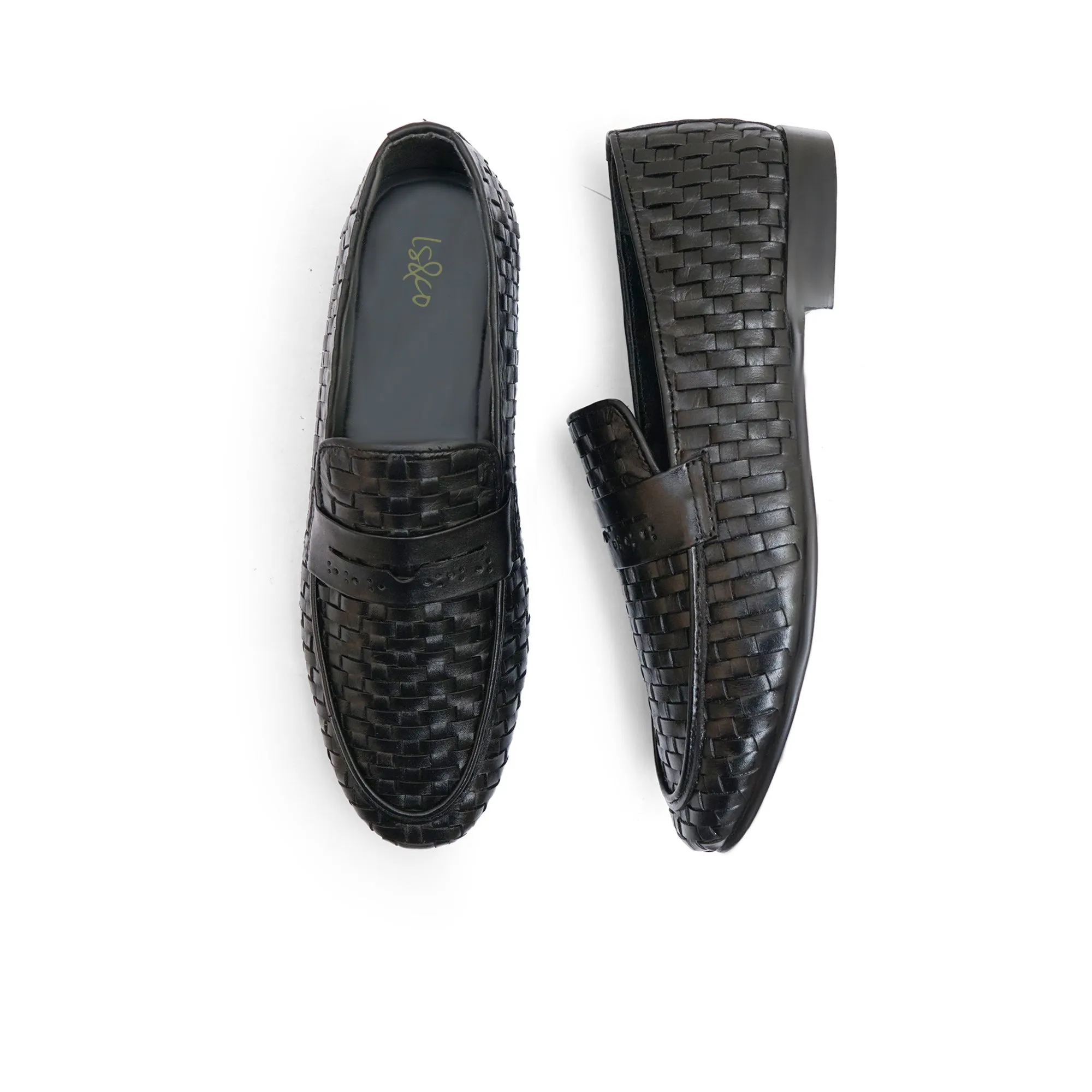 LS Pure Leather Handmade knitted Formal Shoes LS-818