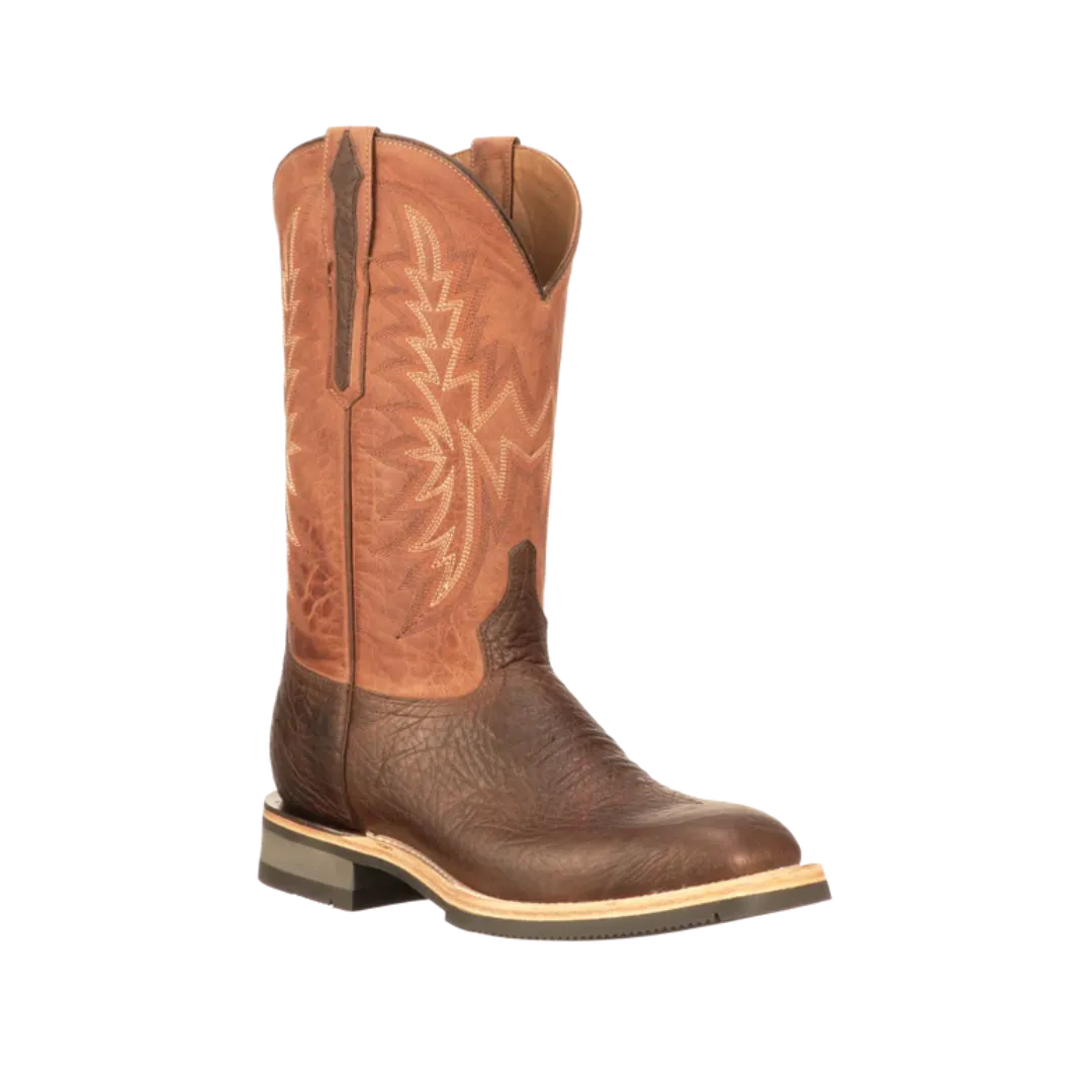 Lucchese Rudy Peanuy Cowhide Chocolate Boot