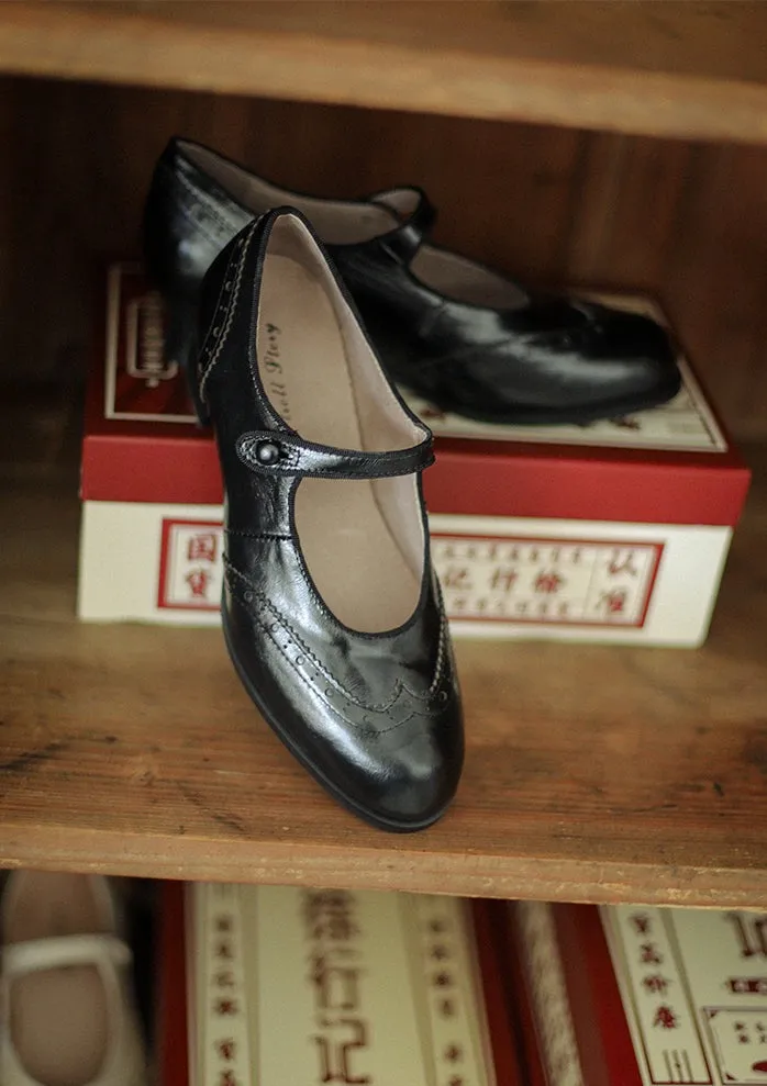 Margarita 玛格丽特 1920s Schoolgirl Reproduction Cowhide Leather Shoe