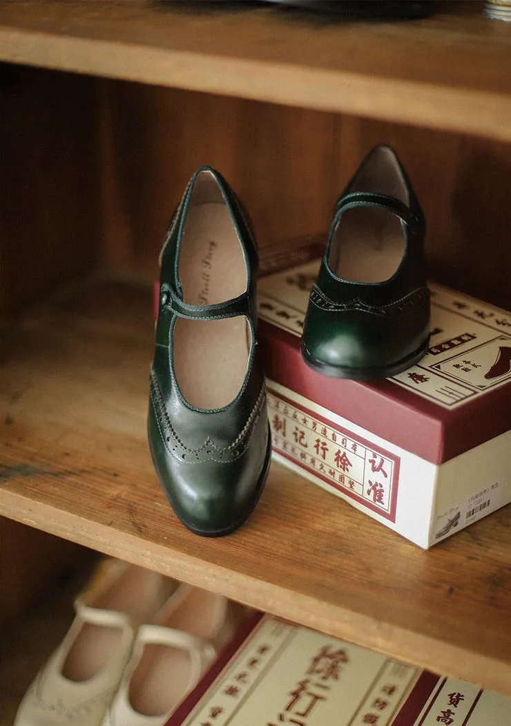 Margarita 玛格丽特 1920s Schoolgirl Reproduction Cowhide Leather Shoe