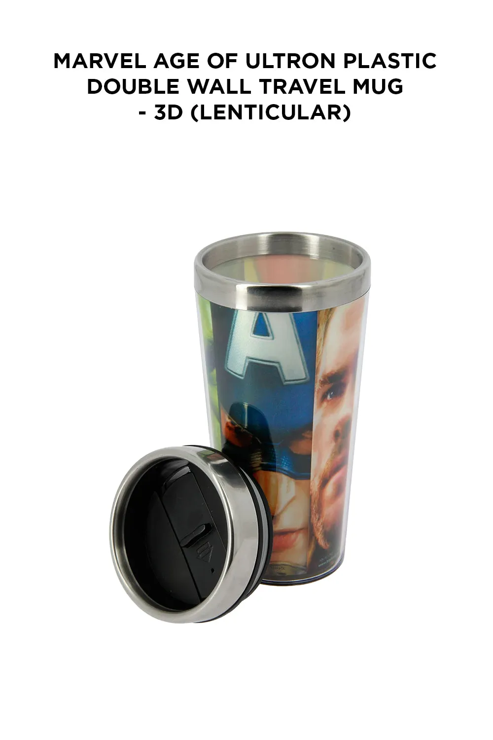 Marvel Age of Ultron Plastic Double Wall Travel Mug - 3D (lenticular)