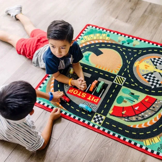 Melissa and Doug Round the Speedway Race Track Rug