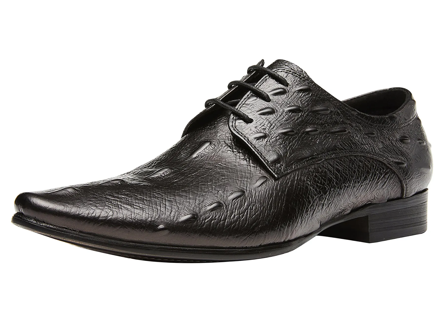 Men's Alligator Pointed Toe Derby Shoes