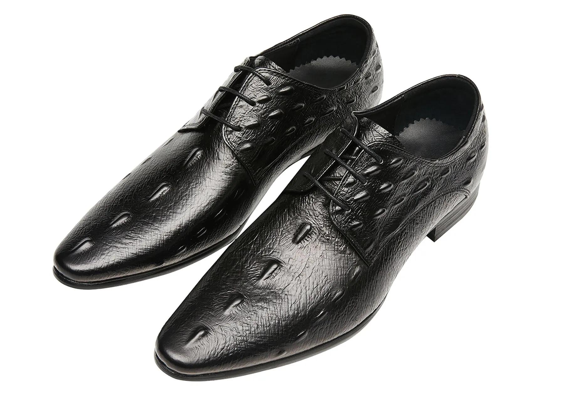 Men's Alligator Pointed Toe Derby Shoes