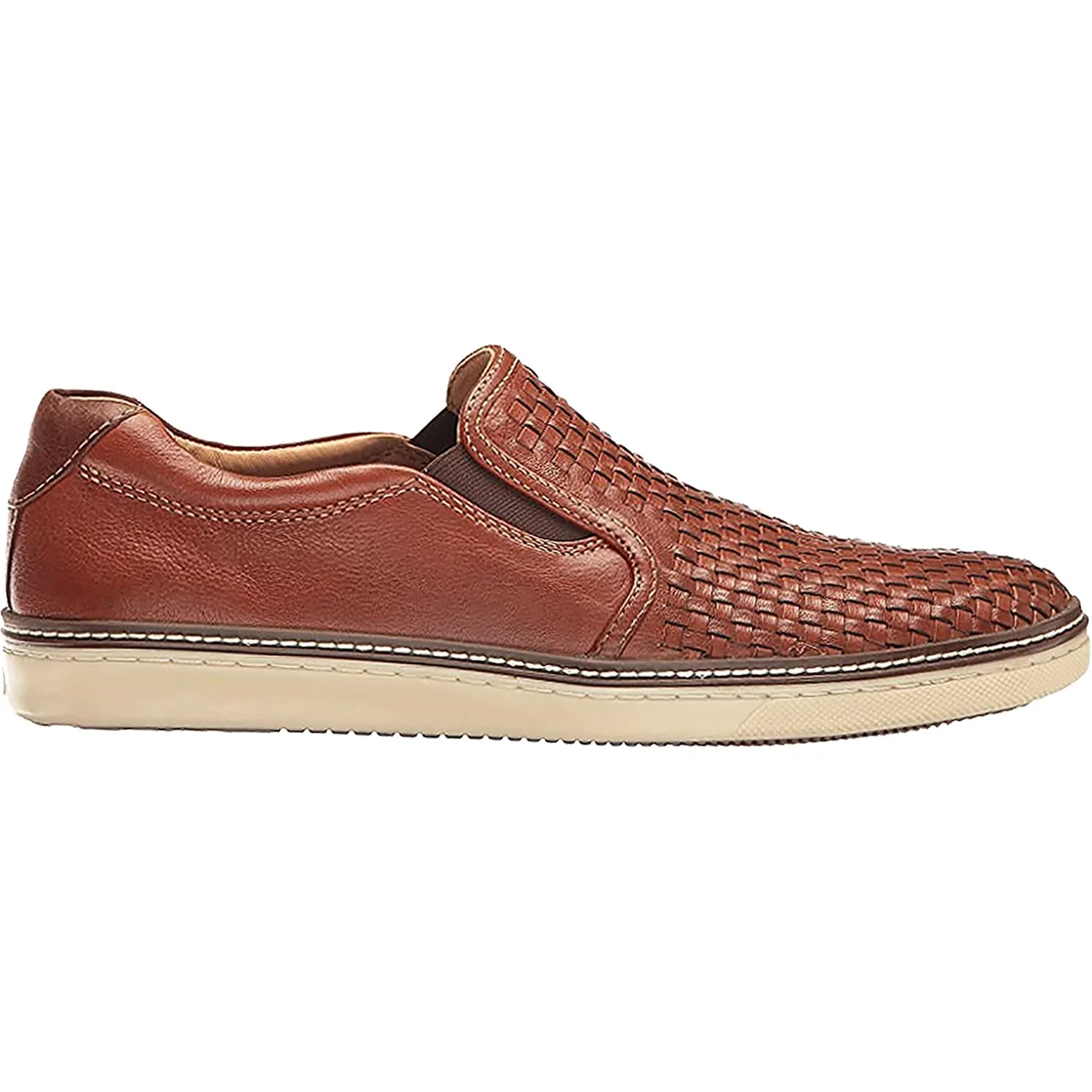 Men's Johnston & Murphy McGuffey Woven Slip-On Tan Full Grain Leather