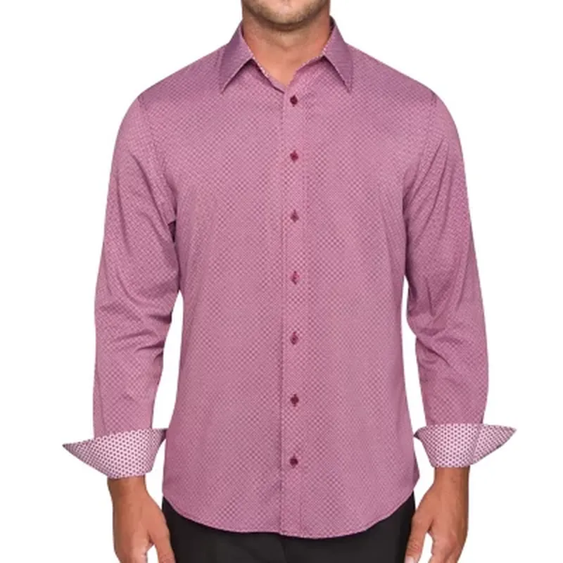 Men's Performance Stretch Long Sleeve Woven Button Down Shirt