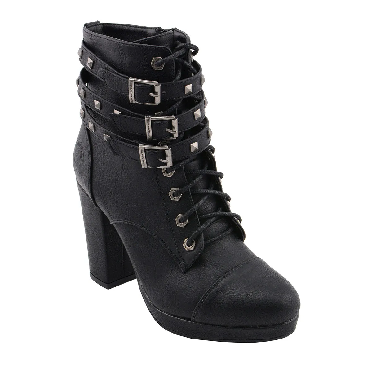 Milwaukee Leather MBL9417 Women's Black Lace-Up Fashion Boots with