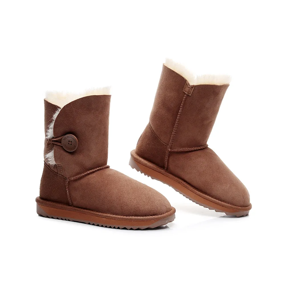 MUBO UGG Women Button Classic UGG BOOTS - Chestnut